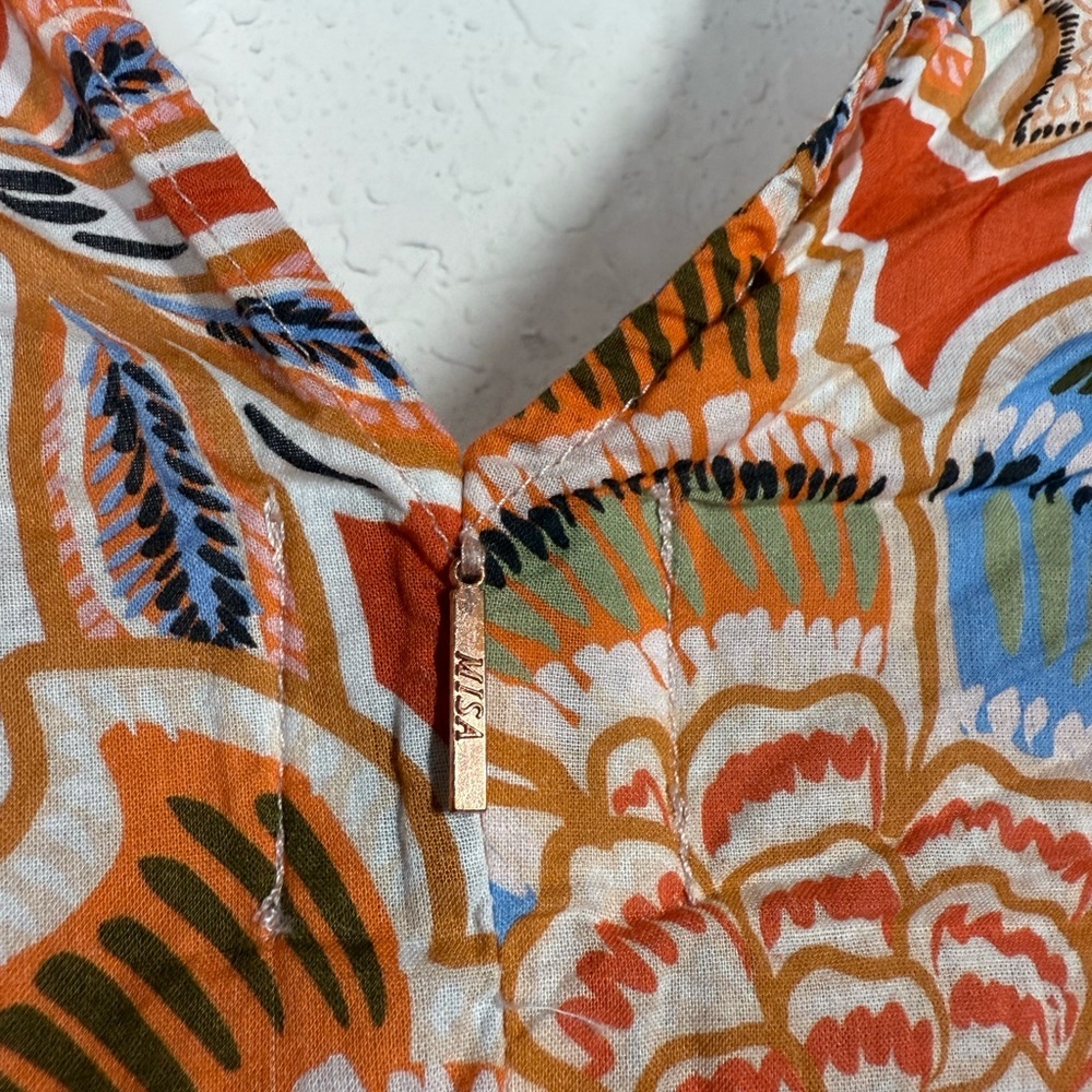 Misa Sari Floral Poplin Balloon Sleeve Mini Dress Size Medium - Picture 6 of 10